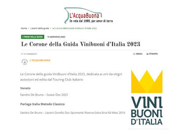 Le Corone della Guida Vinibuoni d’Italia 2023 