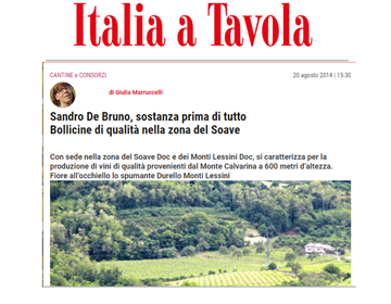ITALIA A TAVOLA- SOSTANZA PRMA DI TUTTO E BOLLICINE DI QUALITA'